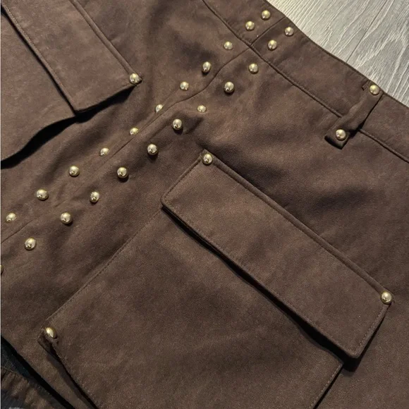 Simons brown suede skort SIZE L - Picture 5 of 5